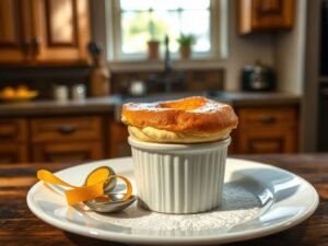 Soufflé de Grand Marnier com Folha de Ouro