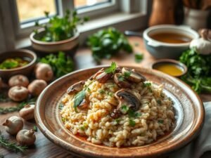 Risotto de Cogumelos Sem Queijo: A Receita Cremosa que Não Deixa Saudades do Parmesão